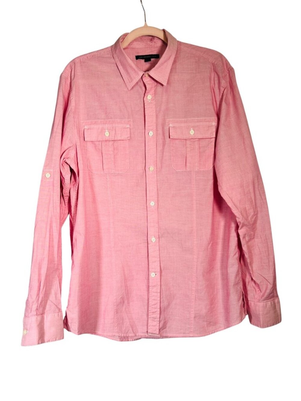 John Varvatos USA Pink Button Up Shirt Large Studio Rental Cotton
